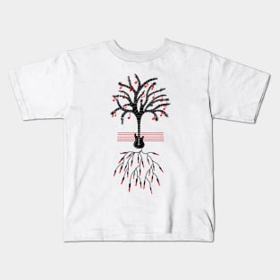 Guitar Tree Black Kids T-Shirt